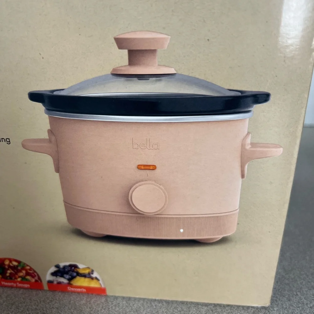 NEW Bella 1.5‎ Qt Slow Cooker Crockpot Ceramic Nonstick Blossom Pink